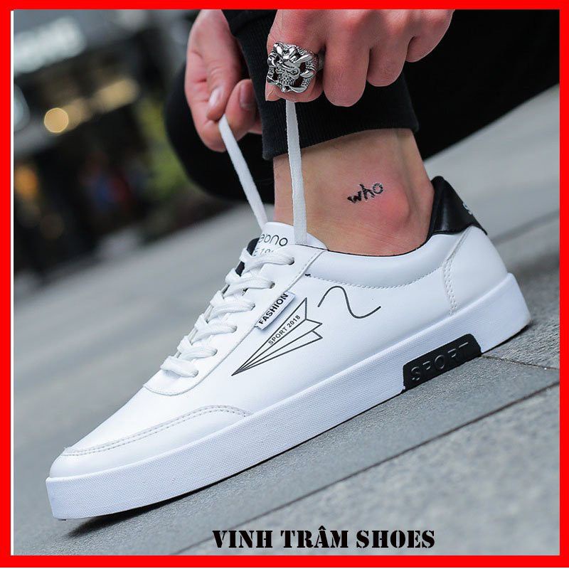 Giày thể thao nam sneakers cổ thấp đẹp hình máy bay, hàng sẵn kho từ 38-43