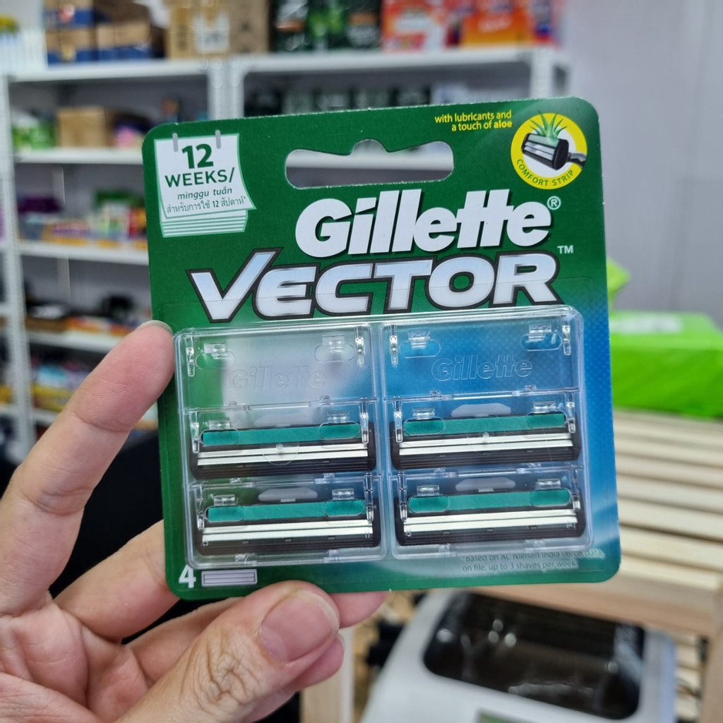 Lưỡi Dao Cạo Râu GILLETTE Vector - Lưỡi dao cạo 2 Lưỡi - 4 lưỡi /1 vỉ