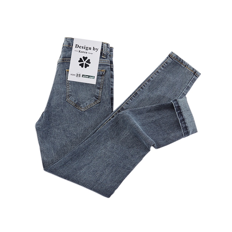 Quần jeans dài lưng cao ôm chân thời trang cho nữ
