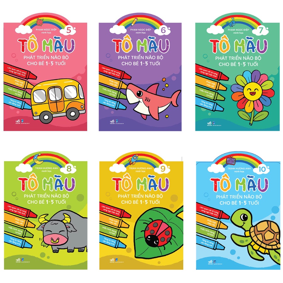 Sách - Tô Màu Phát Triển Não Bộ Cho Bé 1-5 Tuổi