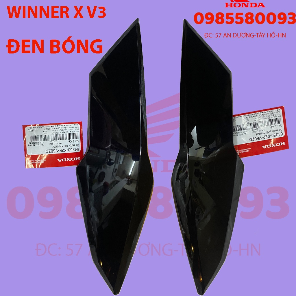 DÀN ÁO WINNER V3 2022 MÀU ĐEN BÓNG CHÍNH HÃNG HONDA