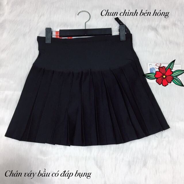Chân váy bầu xếp ly (Có Quần Trong và chun chỉnh) Chất Umi Hàn cao cấp