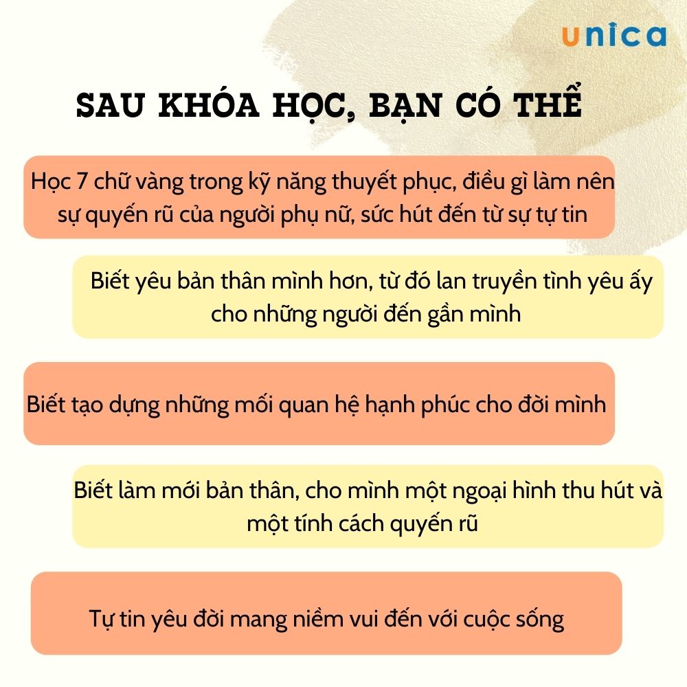 Toàn quốc- [E-voucher] Khóa học Nghệ thuật quyến rũ , Bí quyết tạo nên sự quyến rũ của người phụ nữ Unica