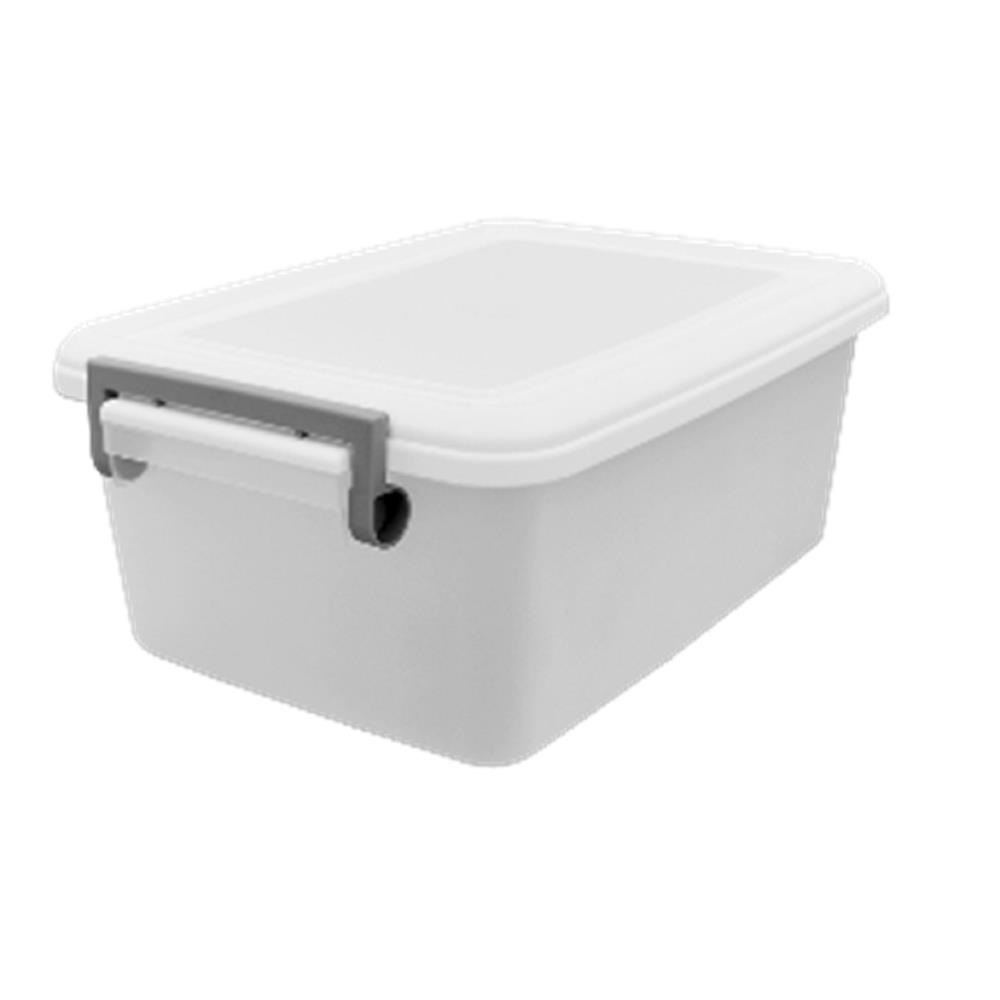HomeBase STACKO thùng đựng đồ 50L bằng nhựa có nắp AZ Thái Lan W66.5xD44.8xH24.6 Cm màu trắng