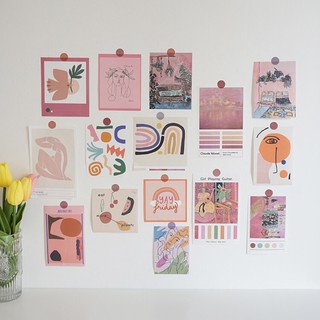 POSTCARDS/ Bộ 30 miếng postcards dán tường, decor tường màu sắc phong cách Hàn Quốc