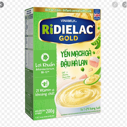 BỘT ĂN DẶM RIDIELAC GOLD 200GR ĐỦ VỊ