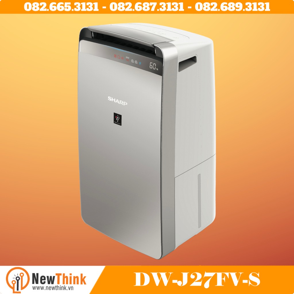 Máy lọc không khí và hút ẩm Sharp DW-J27FV-S (Hàng chính hãng, Công suất 27 lít/ngày, Diện tích 68m2, Bảo hành 12 tháng)