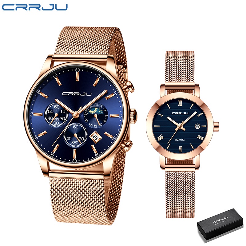 Đồng hồ thời trang CRRJU 2266 2176 dành cho cặp đôi thiết kế đơn giản bằng thumbnail