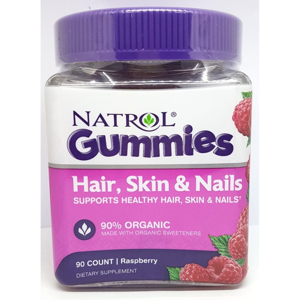 Kẹo dẻo Natrol Gummies Hair, Skin & Nails hủ 90 viên từ Mỹ