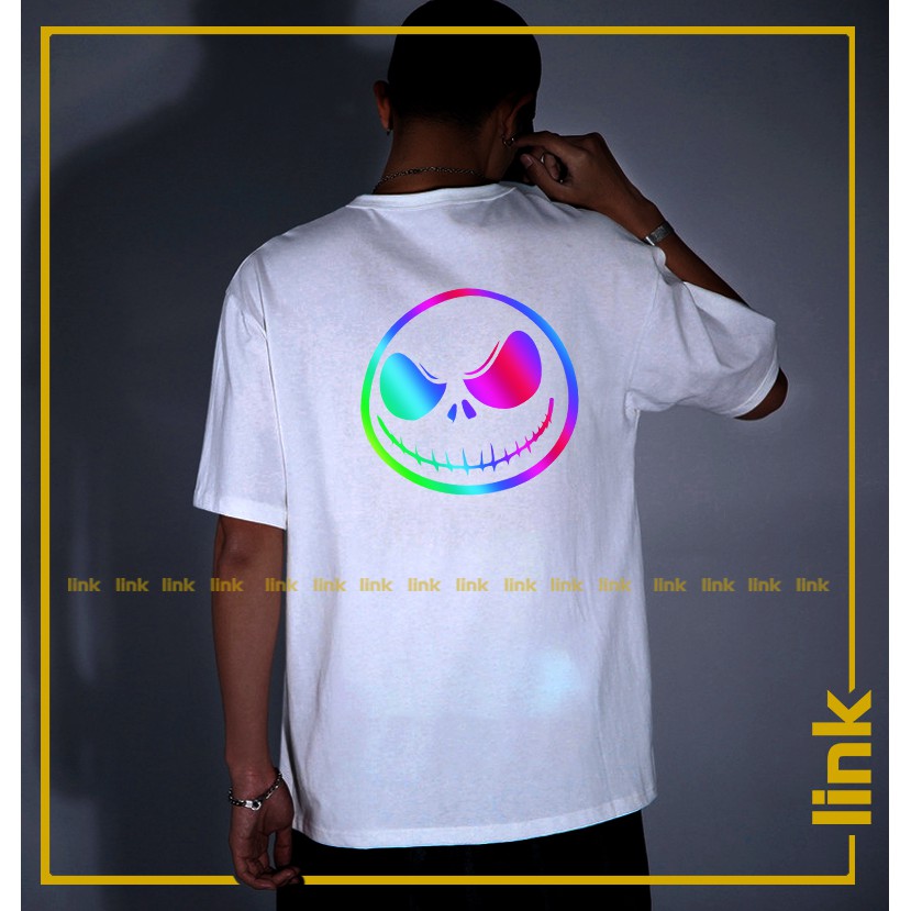 Áo thun phản quang 7 màu hình ĐẦU LÂU unisex tay lỡ