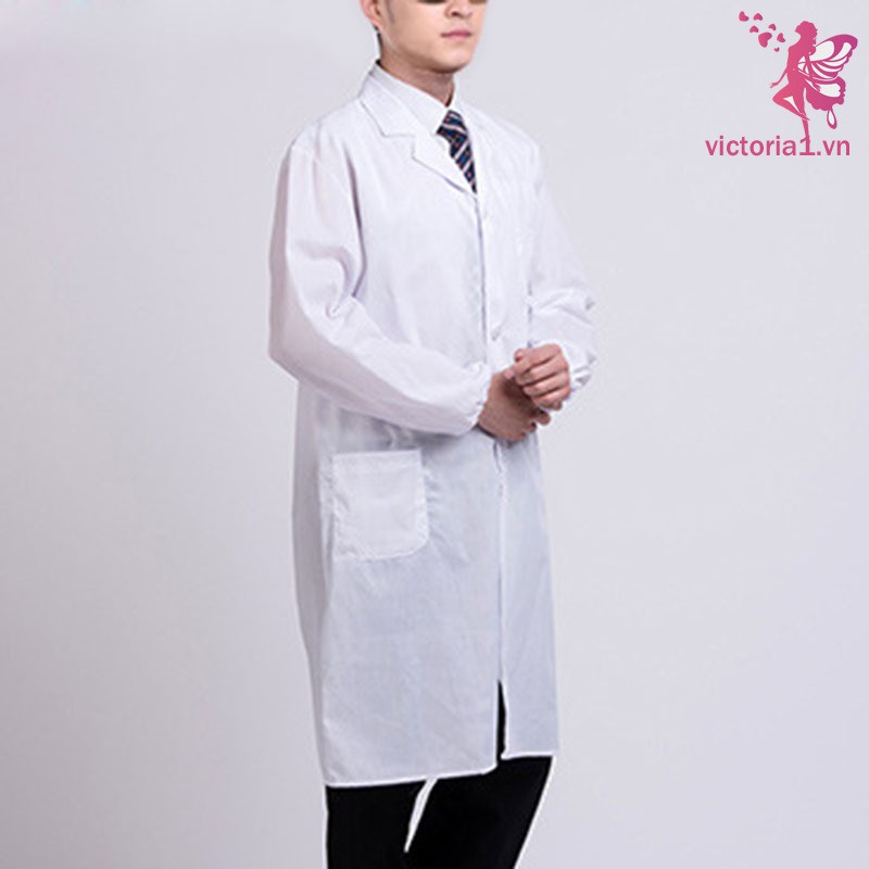 White Lab Coat Doctor Hospital Scientist School Fancy Dress Costume for Students Adults