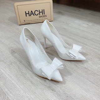 Giày cao gót nữ bít mũi phối nơ gót nhọn cao 10p 9511-18