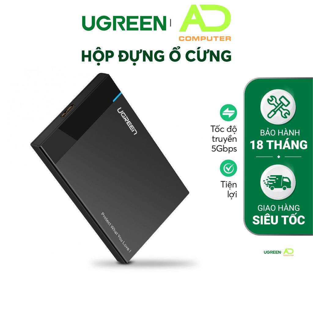 Hộp đựng ổ cứng 2.5 inch SSD, HDD hỗ trợ 6TB,chuẩn SATA UGREEN US221 vỏ nhựa ABS - Hàng phân phối chính hãng