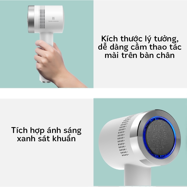 Máy Chà Gót Chân, Mài Gót Chân, Tẩy Da Chết Gót Chân Cao Cấp MKS-Có Tích Điện, Tặng Kèm 3 Đầu Mài Thạch Anh