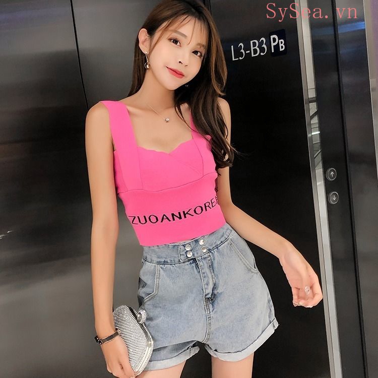 Áo Hai Dây Dệt Kim Thiết Kế Quyến Rũ Cho Nữ