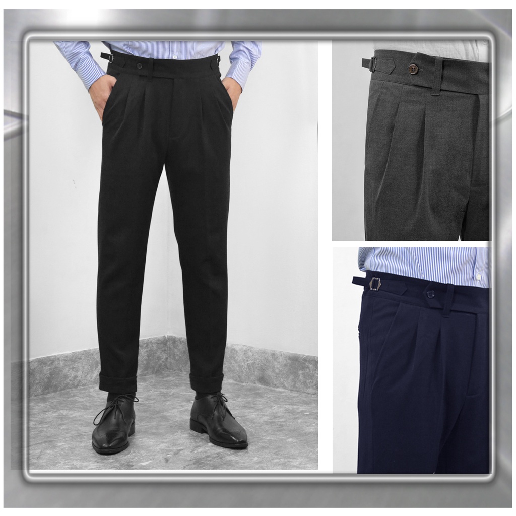 Quần Âu Nam Đẹp Quần Tây Nam Cao Cấp cạp Sidetab Hàn Quốc Vải Wool Hàn Chống Nhăn