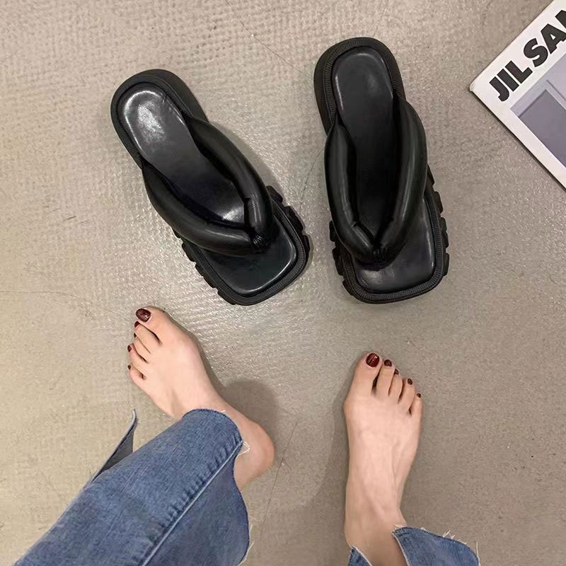 Dép xỏ ngón RENBEN đế dày tăng chiều cao thời trang mùa hè cho nữ