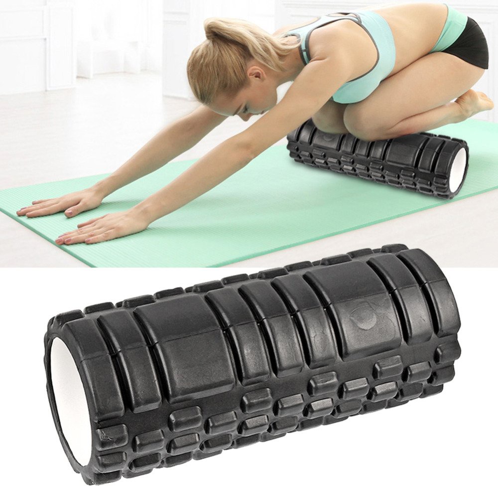 Con lăn Massage giãn cơ Foam Roller Gai dẹt hỗ trợ tập Yoga, tập Gym, Ống lăn xốp Yoga cao cấp Fitness247