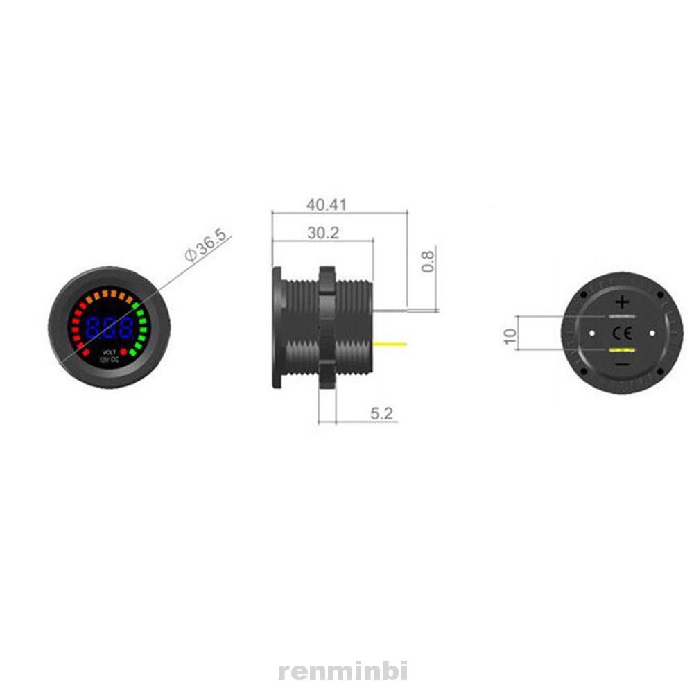 Vôn Kế Kỹ Thuật Số Mini 12v Chống Thấm Nước Có Màn Hình Led Kỹ Thuật Số Dễ Lắp Đặt Cho Xe Hơi / Xe Máy