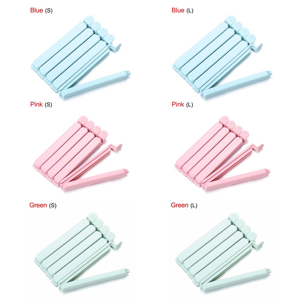 Set 5 kẹp niêm phong túi thức ăn bằng nhựa màu kẹo thời trang có thể tái sử dụng tiện lợi