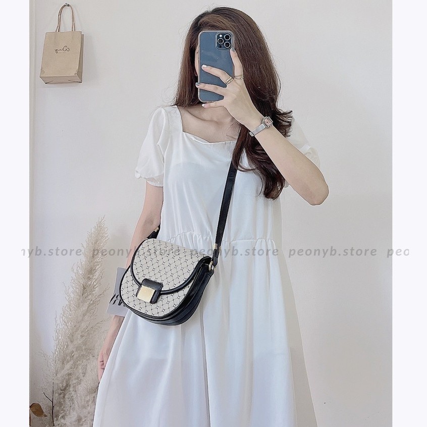 Váy Babydoll Cộc Tay Dáng Xòe Nữ - Đầm suông trơn tay bồng thiết kế cổ vuông Ulzzang