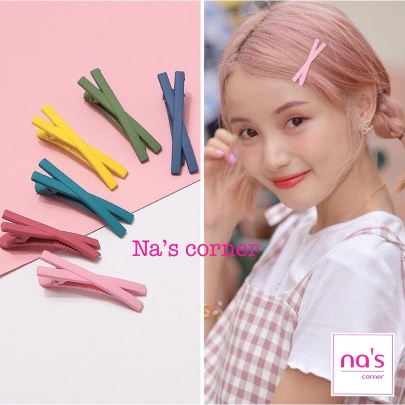 Kẹp tóc mái nhựa chữ X màu đẹp