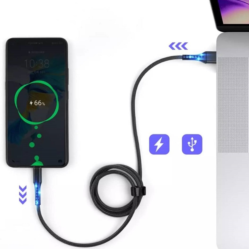 Dây Cáp Sạc  ZTC37,Cổng Micro USB Thiết Kế Dây Nylon Bện Cáp sạc 2.4A Cho Samsung Xiaomi