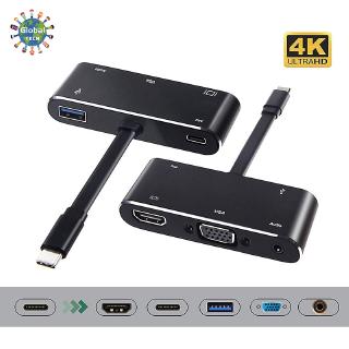 Ổ cắm chuyển đổi 5 trong 1 từ Type-C sang HDMI VGA USB 3.0 Audio USB-C PD
