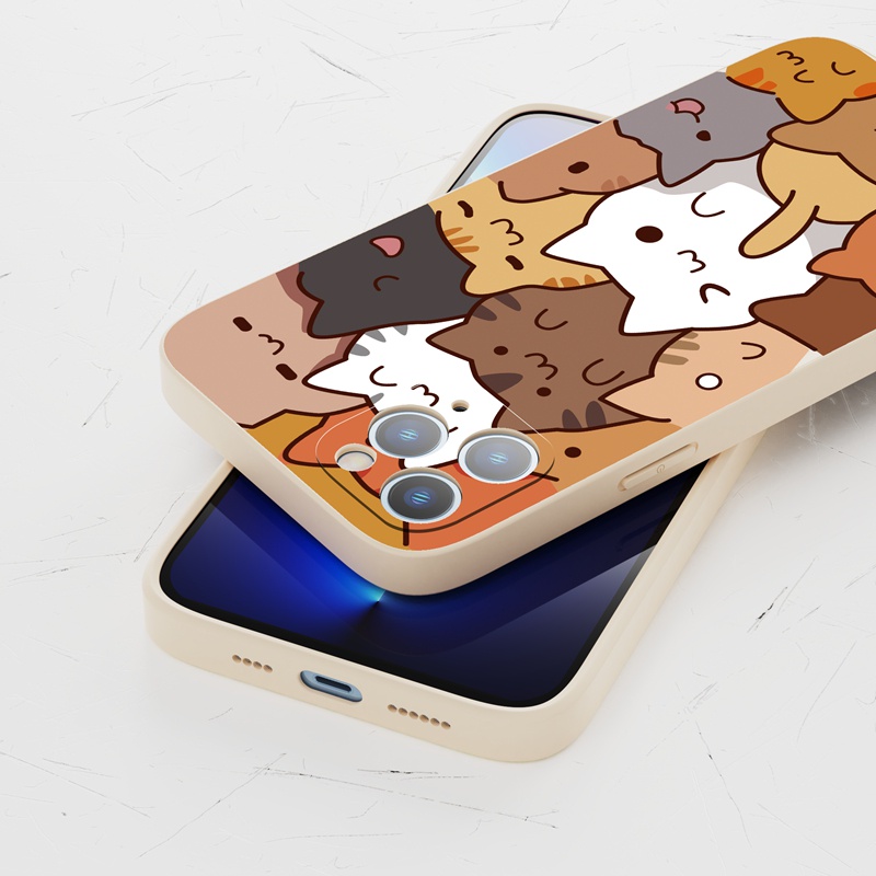 Ốp lưng iphone Ốp điện thoại SUNTAIHO silicon mềm hình mèo cho Iphone 13 12 11 Pro Max X XR Xs Max 7 8 Plus 12 mini 13 mini