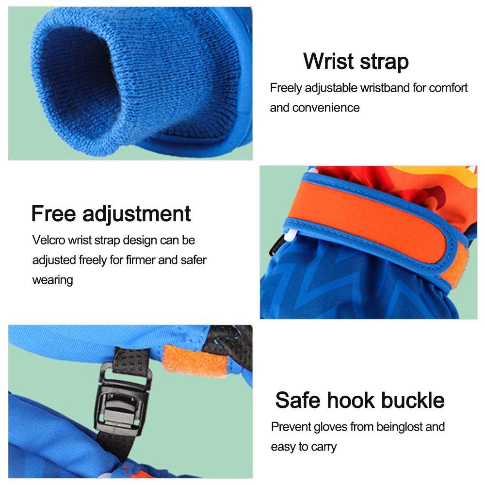 Găng Tay Trượt Tuyết Chống Gió Chống Thấm Nước Họa Tiết Hoạt Hình Cho Bé