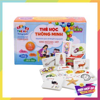 Bộ thẻ Song Ngũ Anh - Việt (có phiên âm) gồm 16 chủ đề