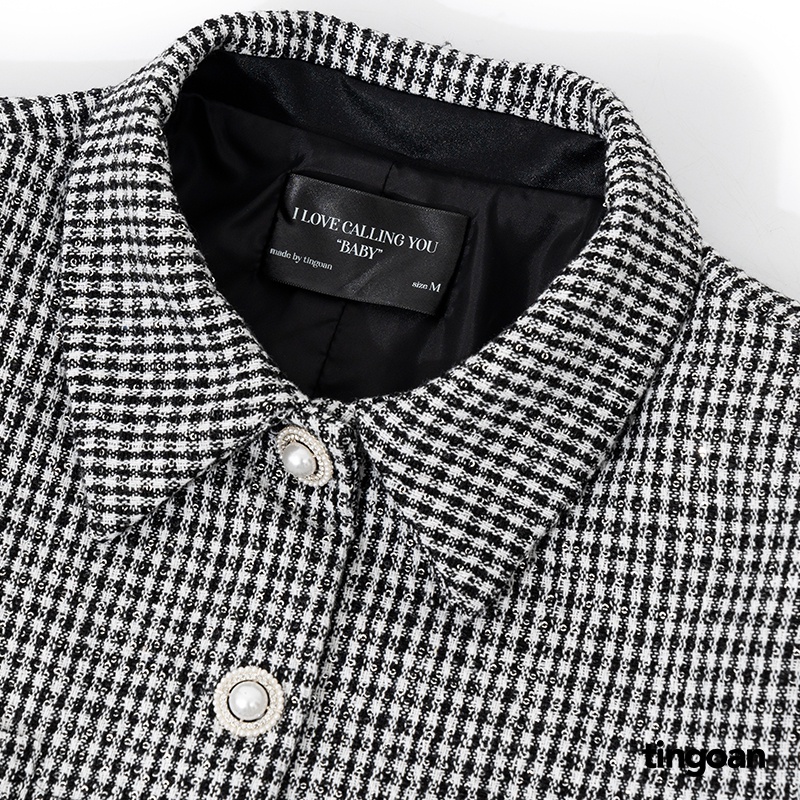 TINGOAN® - Áo tweed crop tweed lấp lánh cổ bẻ tingoan YOU’RE THE BESTIE JACKET
