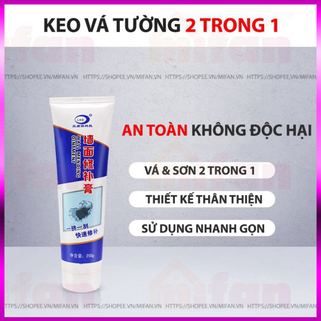 Keo Vá Tường Keo Làm Mới Tường Có Tặng Kèm Đầu Vá