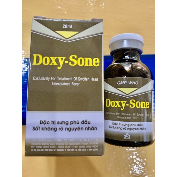 DOXY-SONE sưng phù đầu, sốt bỏ ăn không rõ nguyên nhân cho gia súc và gia cầm.