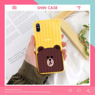 Ốp lưng iphone Brown Bear sọc 3D chống va đập 6/6plus/6s/6splus/7/7plus/8/8plus/x/xs/11/12/13/14/pro/max/promax/plus