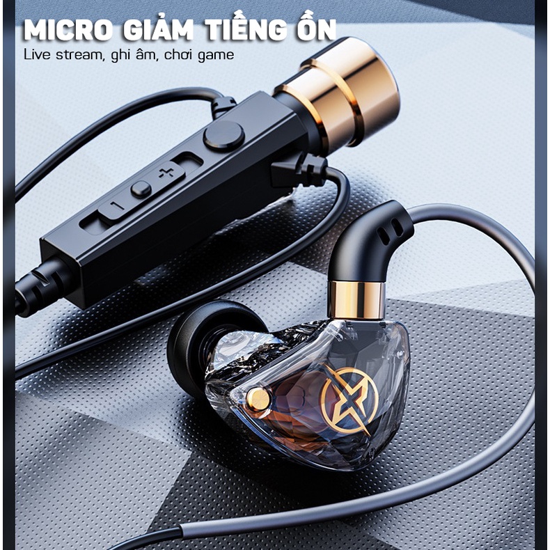 Tai Nghe Nhét Tai Chống Ồn Âm Thanh Hifi Sống Động Tích Hợp Micrô Cho Điện Thoại, Laptop, PC Live Stream KT-02 HOMESTORE