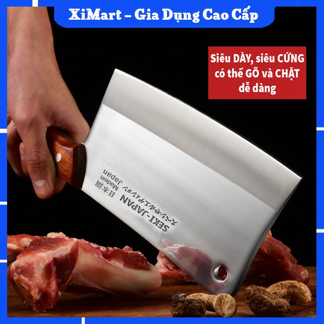 [MỚI] Dao Nhật Chính Hãng Seki Cao Cấp 30cm - Dao Thái Thịt Chặt Xương Bằng Thép Siêu Cứng Bền 20 Năm - XiMart