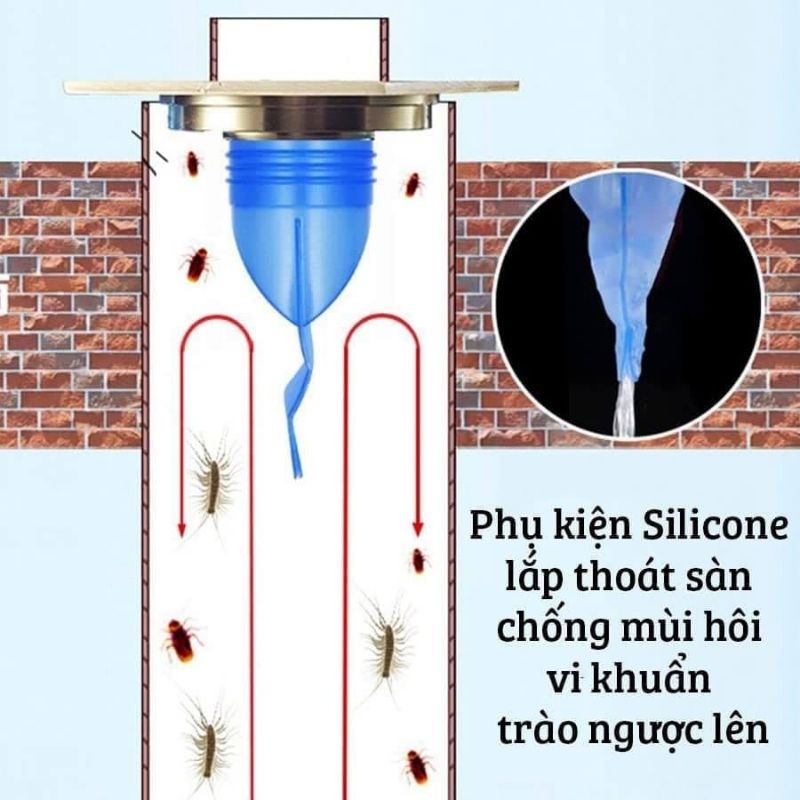 DỤNG CỤ ĐẬY CỐNG THOÁT NƯỚC - VÒI RỬA CHÉN SILICON XANH NGĂN MÙI THÔNG MINH