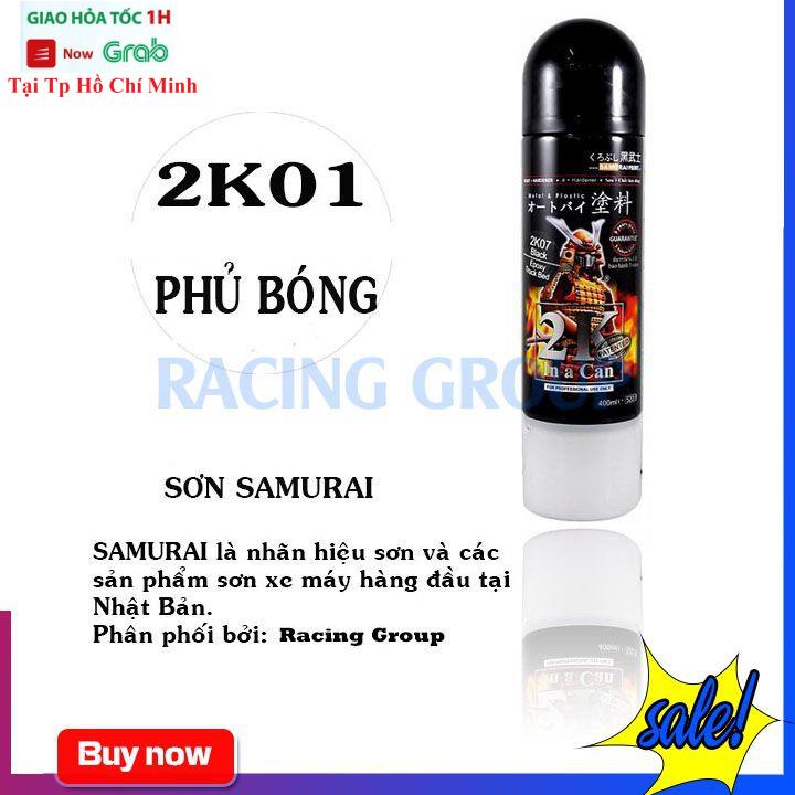 Sơn Xịt Xe Máy Chính Hãng Samurai 2K01 - Sơn Xịt Phủ Bóng Bám Dính Tốt Màu Bền Đẹp