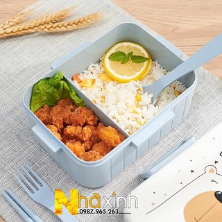 Hộp cơm lúa mạch 2 ngăn / Hộp đựng cơm văn phòng