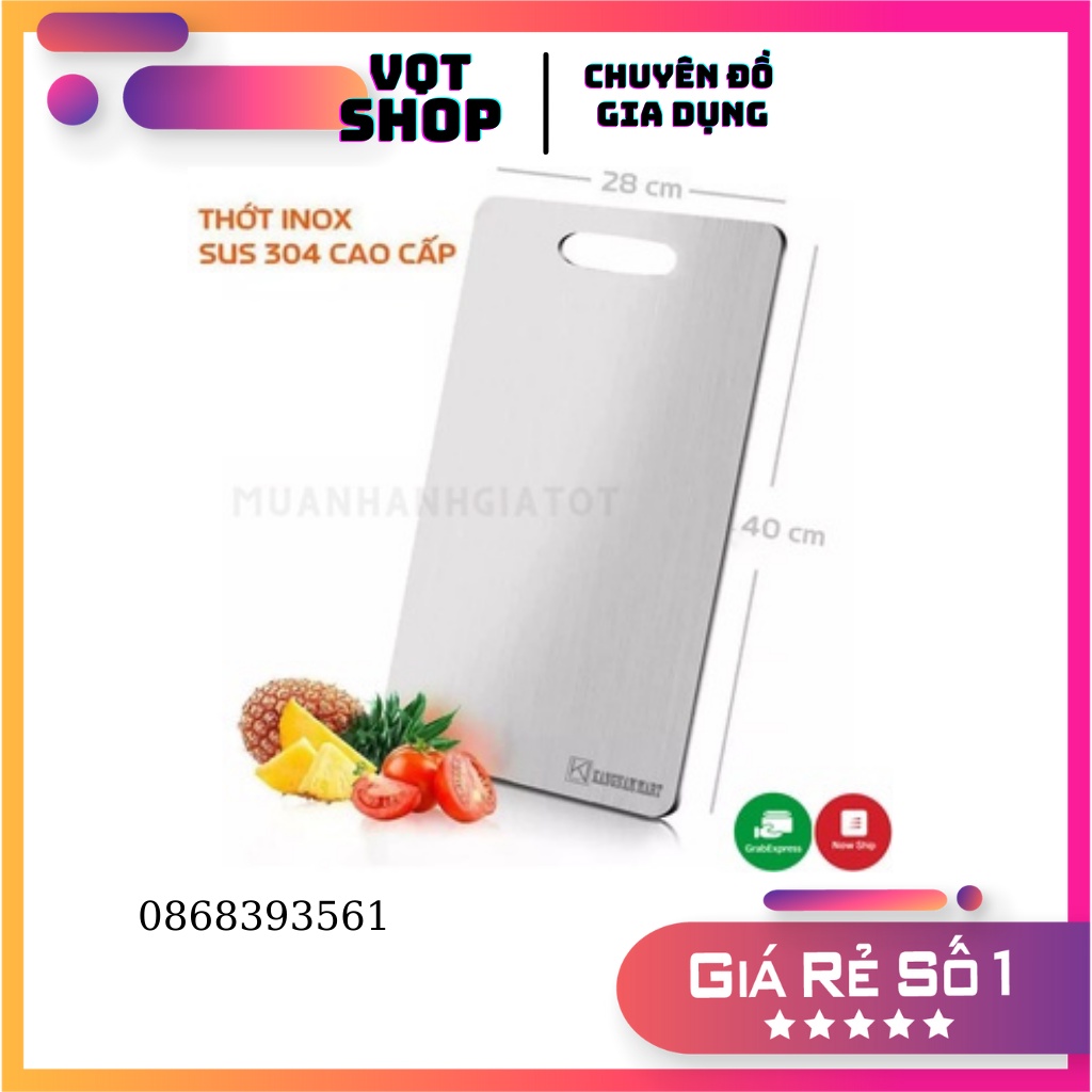 THỚT INOX 304 CAO CẤP SIZE LỚN Kháng Khuẩn Cường Lực- Vệ Sinh Dễ Dàng- Rã Đông Nhanh - Chống Ẩm Mốc VQTSHOP