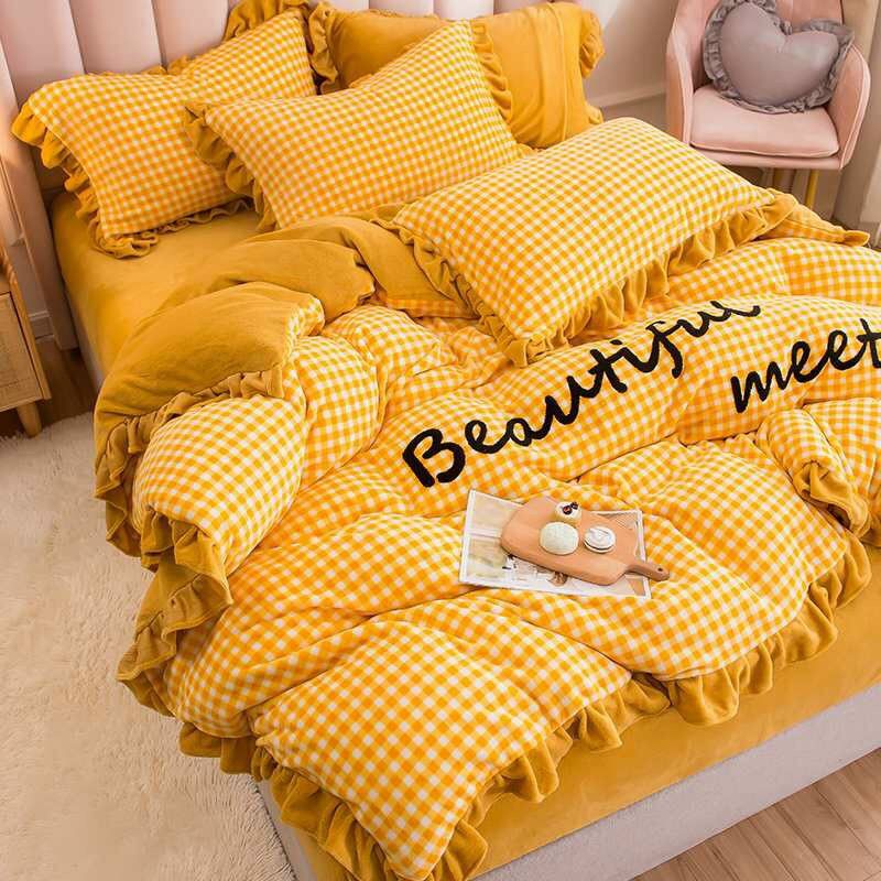Set chăn ga gối nỉ nhung tăm siêu sang