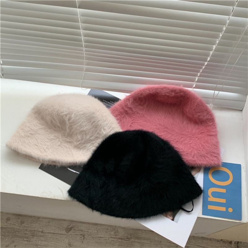 Mũ lông nón bucket lông mềm mịn vừa ấm vừa xinh nhiều màu hot hit hàng Quảng Châu cao cấp jolivo
