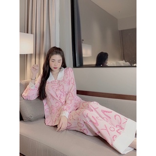 Bộ Ngủ Lụa Mango Cổ Sen Tay Bồng - Sét Bộ Ngủ Lụa Mango Cổ Nhọn Hot