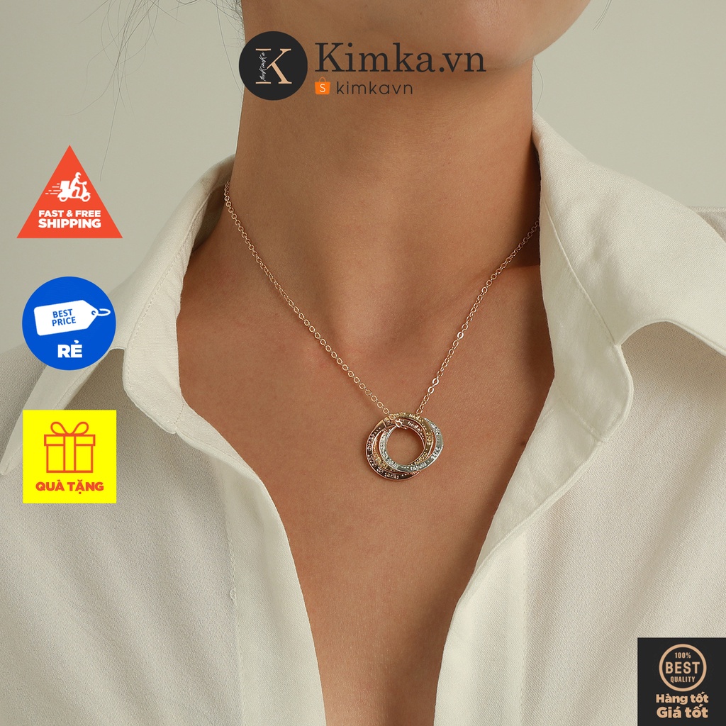 (016) Dây Chuyền Mặt Ba Nhẫn Vòng Hàn Quốc Vintage