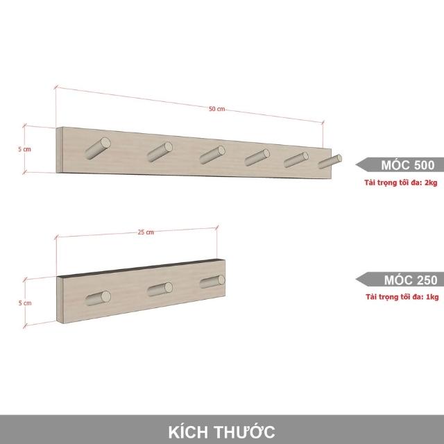 Móc gỗ treo quần áo, phụ kiện dán hoặc khoan tường gỗ MDF lõi xanh CHỐNG ẨM- BENRI SHOP