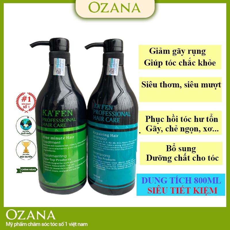 [CHÍNH HÃNG] Bộ dầu xả gội kafen 800ml suôn mềm mượt CT31