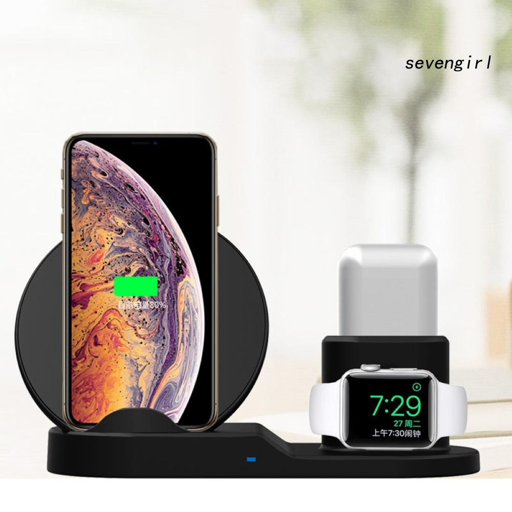 Đế Sạc Nhanh Không Dây 3 Trong 1 Cho Iphone Iwatch Airpods