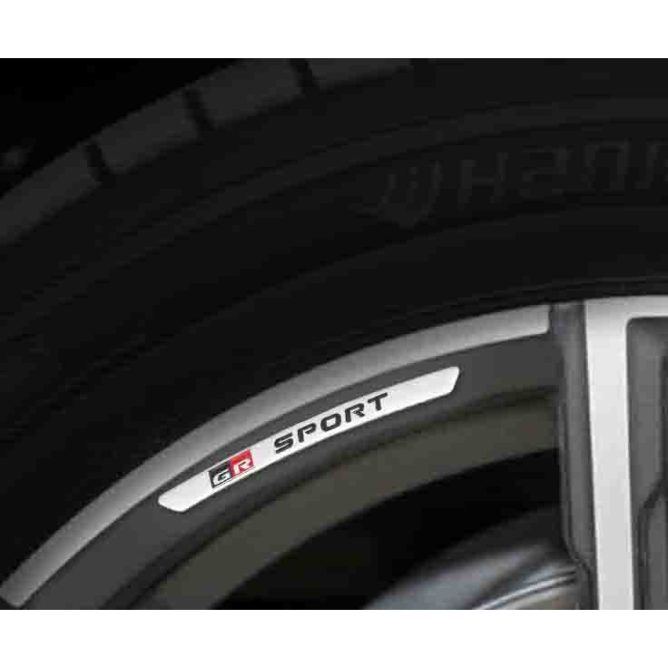 1 SET 4 Miếng Dán 3D In Logo GR Bằng Nhôm Trang Trí Trục Bánh Xe Hơi Toyota GR