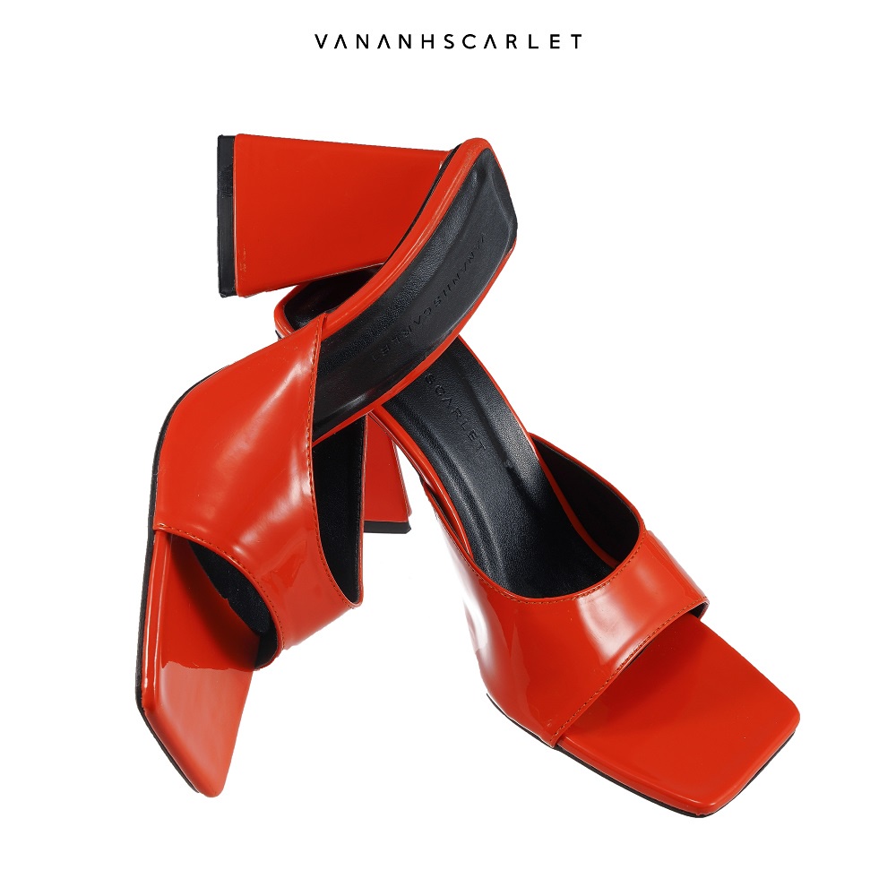 Guốc VANANHSCARLET bản da gót tam giác